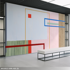 Mural Geométrico Abstracto MW.ABS.26, Diseño Minimalista y Moderno, Hecho a Medida
