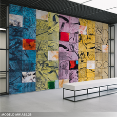 Mural Abstracto MW.ABS.28, Collage de Texturas y Colores, Hecho a Medida