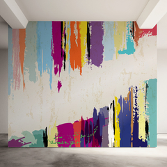 Mural Abstracto Colorido MW.ABS.31, Diseño con Pinceladas Vivas y Modernas, Hecho a Medida