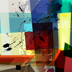 Mural Geométrico Abstracto MW.ABS.33, Formas Modernas en Colores Vivos, Diseño Personalizado - comprar online