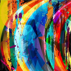 Abstract Color Mural MW.ABS.35, Artistic Composition with Dynamic Style, Custom Made - buy online
