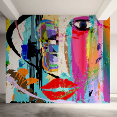 Mural Artístico Moderno MW.ABS.37, Composición Única con Detalles Geométricos, Personalizado