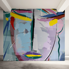Mural Abstracto Elegante MW.ABS.40, Estilo Sofisticado con Formas Suaves y Tonos Modernos, Hecho a Medida