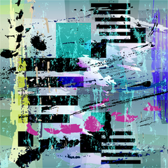 Mural Abstracto Contemporáneo MW.ABS.41, Tonos Vibrantes y Geometría Moderna, Hecho a Medida - comprar online