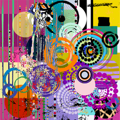 Mural de Pared Abstracto MW.ABS.43, Combinación de Colores y Formas Geométricas, Hecho a Medida - comprar online