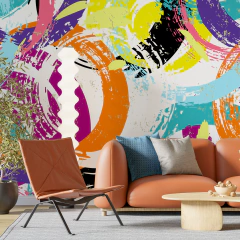 Contemporary Bright Color Mural MW.ABS.46, Geometric and Abstract Style, Custom-Made - Little Dreamer Deco - vinilos decorativos infantiles