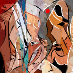 Geometric Abstract Mural MW.ABS.50, Vibrant Tones and Contemporary Style, Custom Design - buy online