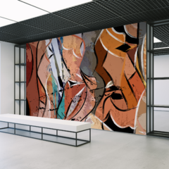 Mural Abstracto Geométrico MW.ABS.50, Tonos Vibrantes y Estilo Contemporáneo, Diseño Personalizado en internet