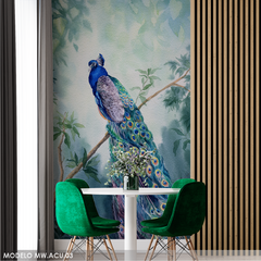 Mural Decorativo Vinilo de Pavo Real en Acuarela  Modelo MW.ACU.03.