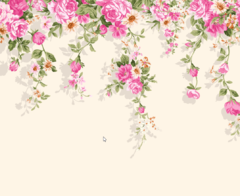 Pink Flowers Watercolor Decorative Wall Mural  Model MW.ACU.08. - buy online