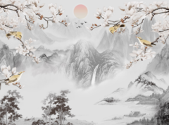 Magnolias y paisajes orientales, diseño exclusivo - Modelo MW.ACU.15 - comprar online