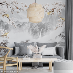 Magnolias y paisajes orientales, diseño exclusivo - Modelo MW.ACU.15