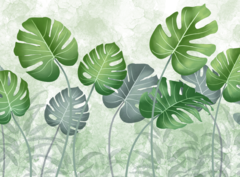 Diseño botánico de hojas verdes para espacios modernos - Modelo MW.ACU.20 - comprar online