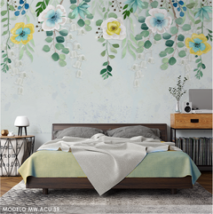 Fresh floral garland tones, decorative mural - Model MW.ACU.39