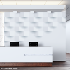 Mural geométrico en relieve 3D para decoración moderna, MW.ARQ.11
