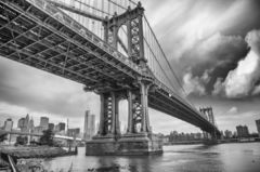 Mural del puente Manhattan en blanco y negro, MW.ARQ.18 - comprar online