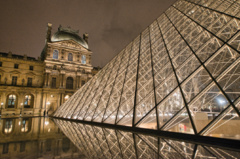 Mural de la pirámide del Louvre iluminada, decoración elegante, MW.ARQ.19 - comprar online