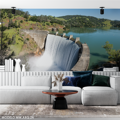 Mural decorativo Represa con paisaje natural, MW.ARQ.24