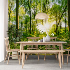 Forest path mural surrounded by nature, immersive depth, MW.BOS.10 - Little Dreamer Deco - vinilos decorativos infantiles