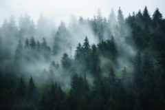 Foggy Forest Wall Mural, Mystical and Serene Nature Design - MW.BOS.12 on internet