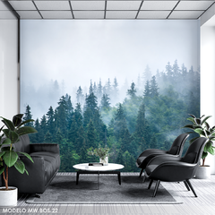 Mural de Vinilo Bosque con Niebla y Pinos - MW.BOS.22 - comprar online