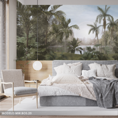 Mural de Vinilo Paisaje Tropical con Palmeras y Lago - MW.BOS.25 - comprar online
