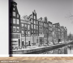 Casas junto al canal mural decorativo, MW.BYN.03 - comprar online