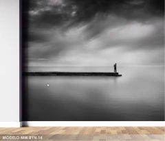 Man alone by the sea conceptual mural, MW.BYN.14