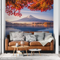 Mural de Vinilo Monte Fuji y Lago Kawaguchi en Otoño, Japón - MW.CIU.17