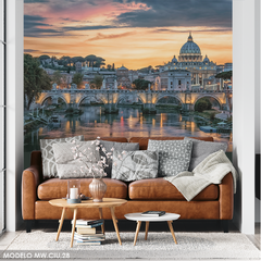 Mural Fotográfico Vaticano, Roma, Puente SantAngelo, Vinilo Decorativo MW.CIU.28