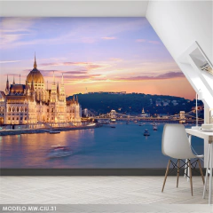 Mural Vinílico Budapest Parlamento, Fotomural Panorámico Ciudad MW.CIU.31 - comprar online