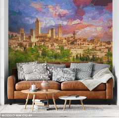 Mural fotográfico Pueblo medieval en Italia, MW.CIU.49