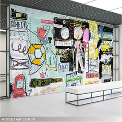 Mural ilustración urbana graffiti colores, MW.CON.10