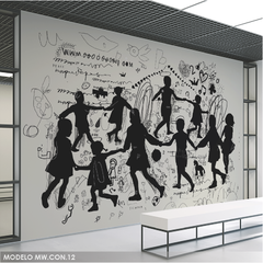 Mural fotográfico Niños jugando arte urbano, MW.CON.12