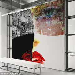 Mural fotográfico Rostro artístico con labios rojos, MW.CON.22