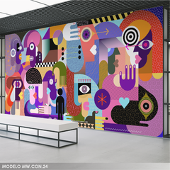 Mural fotográfico Arte abstracto colorido y rostros, MW.CON.24
