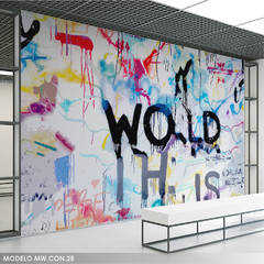 Mural fotográfico Pintura artística con palabras y texturas, MW.CON.28