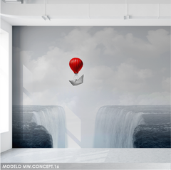 Mural conceptual globo barco cascada, MW.CONCEPT.16