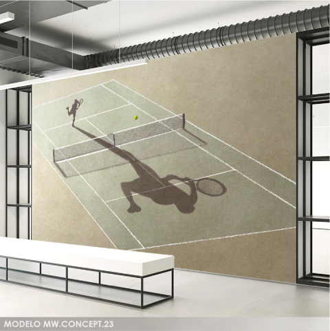 Vinyl mural shadow of a tennis player MW.CONCEPT.23