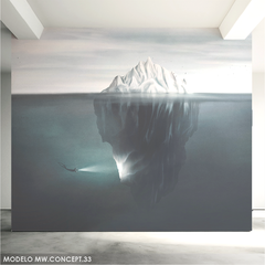 Mural de vinilo, iceberg sumergido, arte conceptual MW.CONCEPT.33