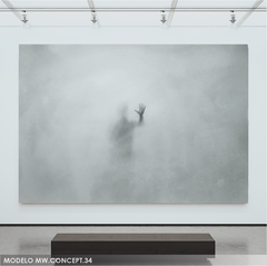 Mural de vinilo, figura en la niebla, arte conceptual MW.CONCEPT.34