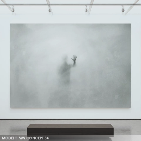 Vinyl mural, figure in the mist, conceptual art MW.CONCEPT.34