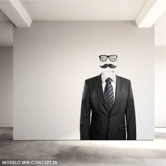 Mural de vinilo, hombre con bigote flotante, arte conceptual MW.CONCEPT.38