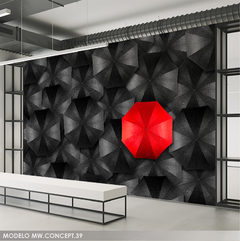 Mural de vinilo, paraguas rojo entre negros, arte conceptual MW.CONCEPT.39