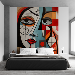 Mural de vinilo, expresión artística en cubismo, mural sofisticado MW.CUB.09 en internet