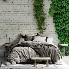 Vinyl wall mural rustic white brick MW.LAD.10