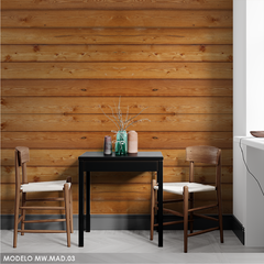 Mural de vinilo de madera natural cálida, modelo MW.MAD.03 - comprar online