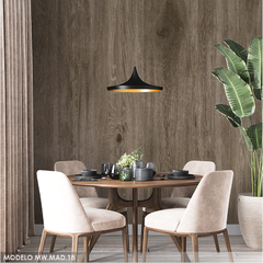 Mural de vinilo símil madera oscura con vetas realistas, modelo MW.MAD.18