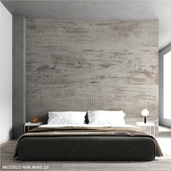 Mural de vinilo de madera desgastada en tonos claros, modelo MW.MAD.23 en internet