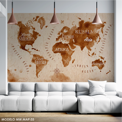 Mural de vinilo Mapa del Mundo Vintage MW.MAP.03c - comprar online